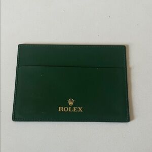 Rolex Leather Card Sleeve with Gold Logo